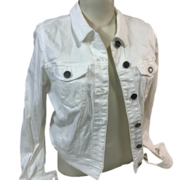 Jacqueline de Yong White Jean Jacket - Picture 1 of 5